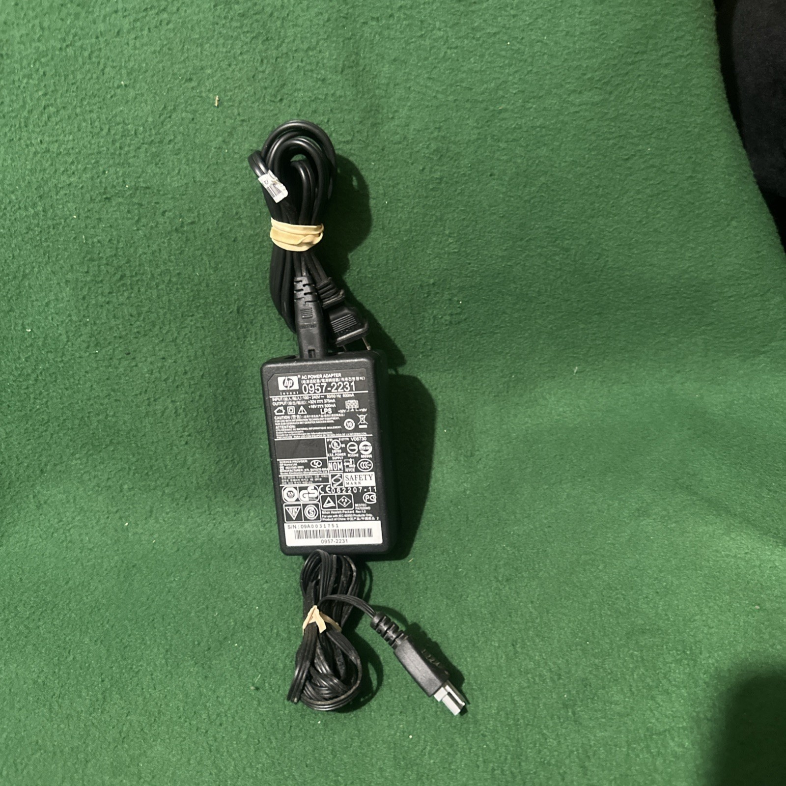 Genuine original HP 0957-2231 Office Jet Printer AC Adapter Power Cord Cable
