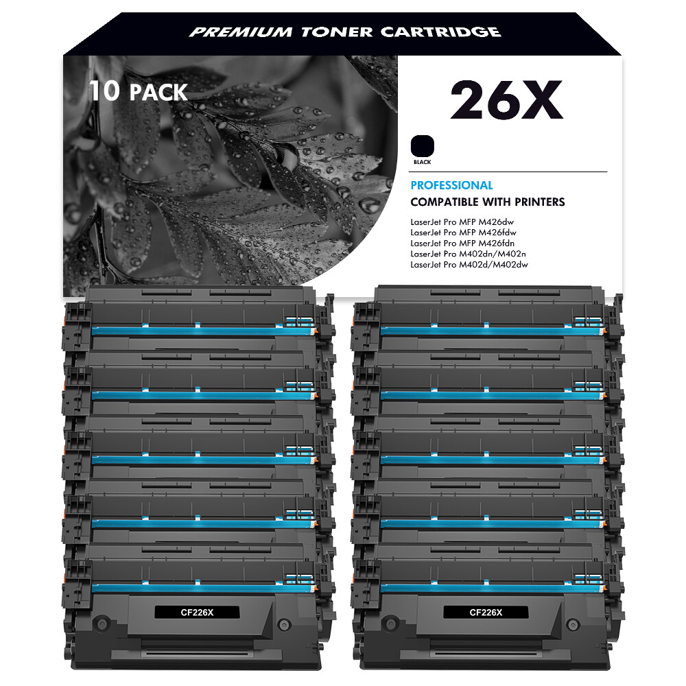 10x CF226X 26X Toner Compatible with HP LaserJet Pro M402 M402dn MFP M426fdn