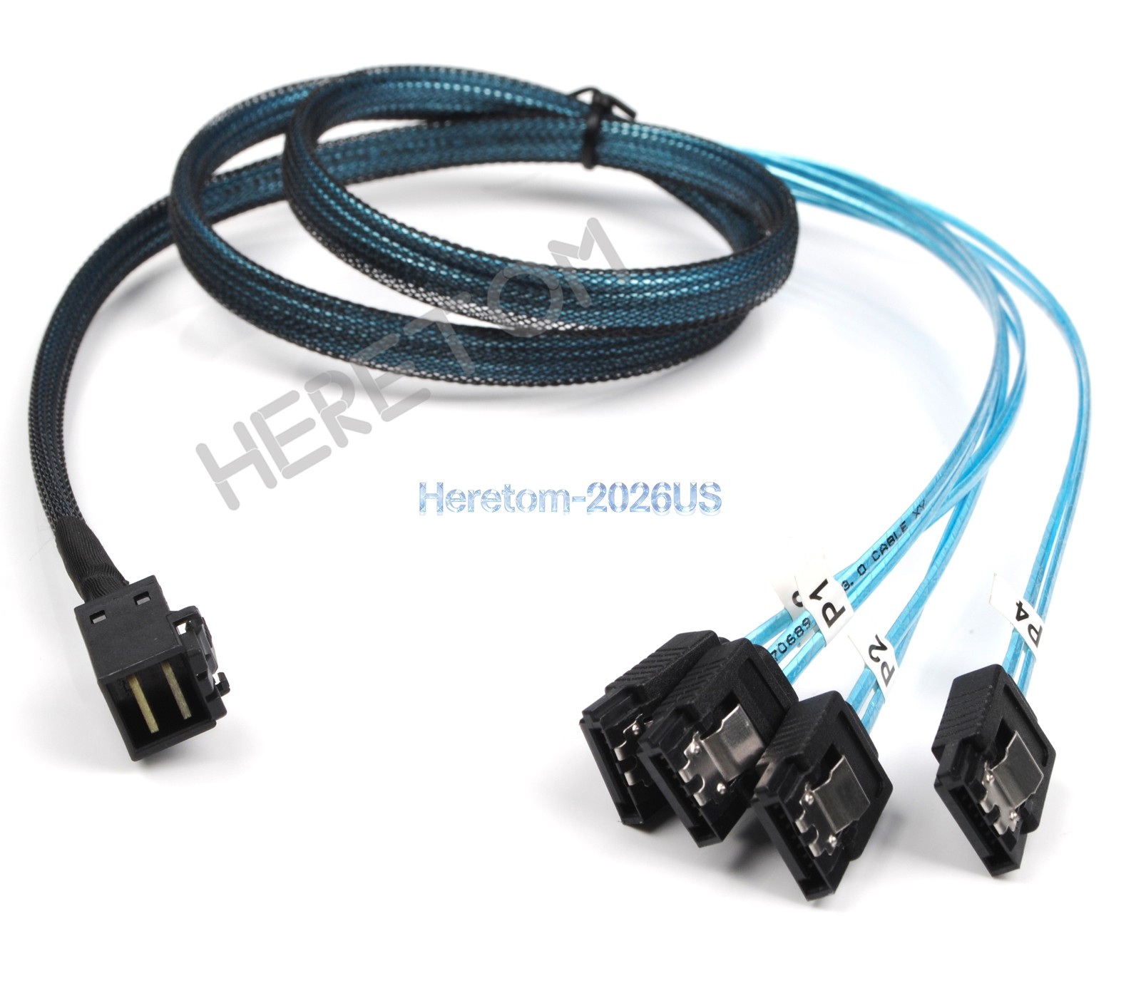 Internal HD Mini SAS SFF-8643 to 4x SATA Cable L5-00221-00 LSI00411 1M 