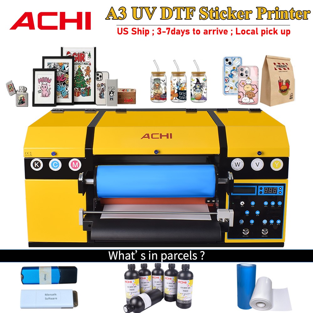 US A3 UV DTF Sticker Printer Transfer Sticker For Phone Case Mug Cap Wood Glass