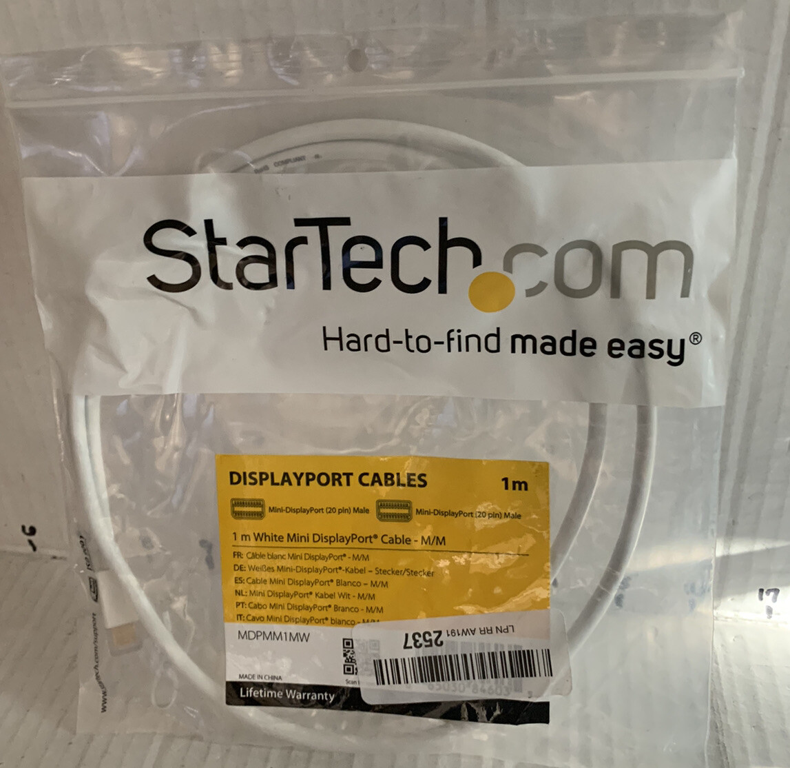 StarTech 1m White Mini DisplayPort Cable M/M MDPMM1MW