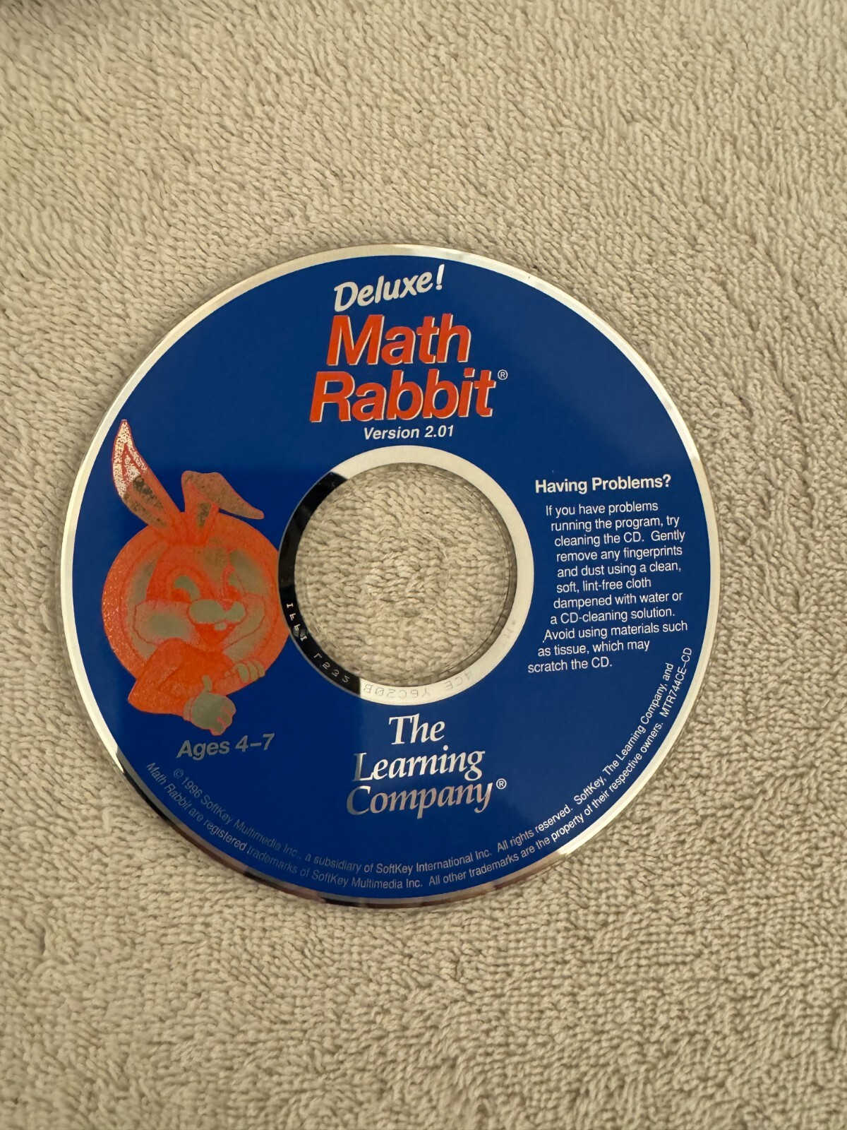 Math Rabbit Deluxe V2.01 The Learning Company Ages 4-7 Windows 3.1/95 Macintosh