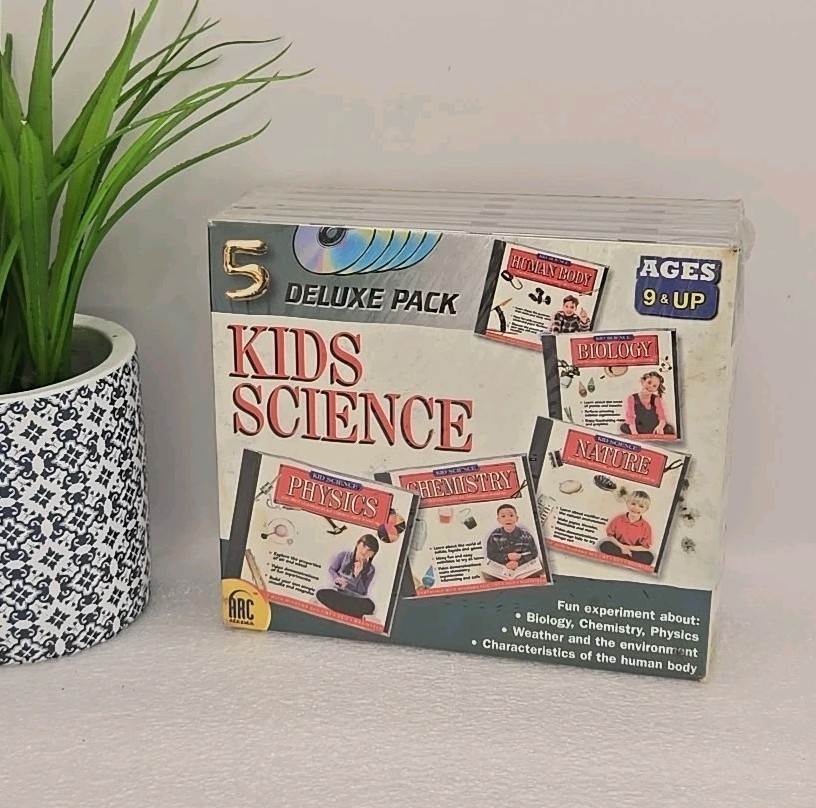 Kids Science Lot 5 Disc Set CD-Rom biology chemistry nature human body physics 