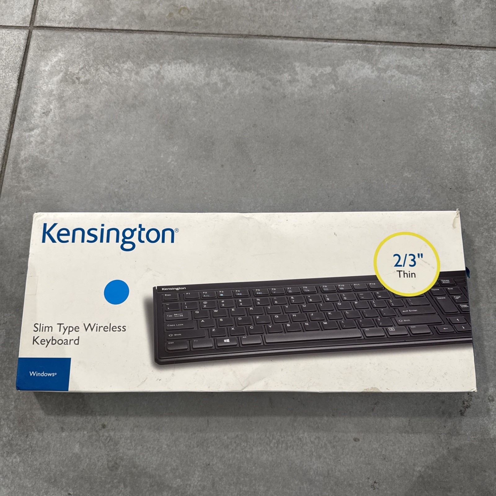 NEW Kensington SlimType Wireless Keyboard Black K72344US For Windows 2/3” Thin