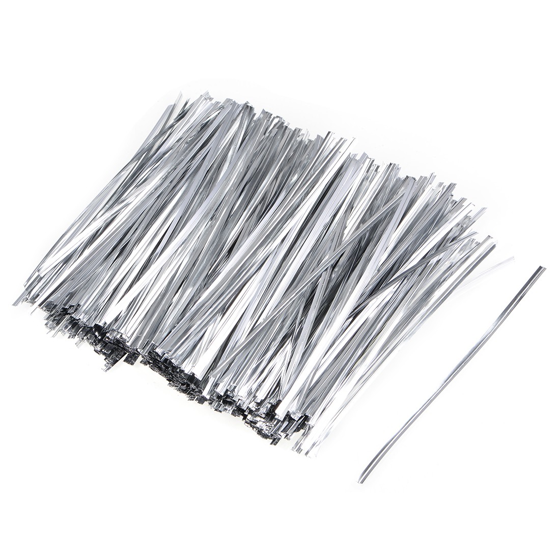 Long Strong Twist Ties 5.9 Inches Quality Plastic Closure Tie Silvery 500pcs