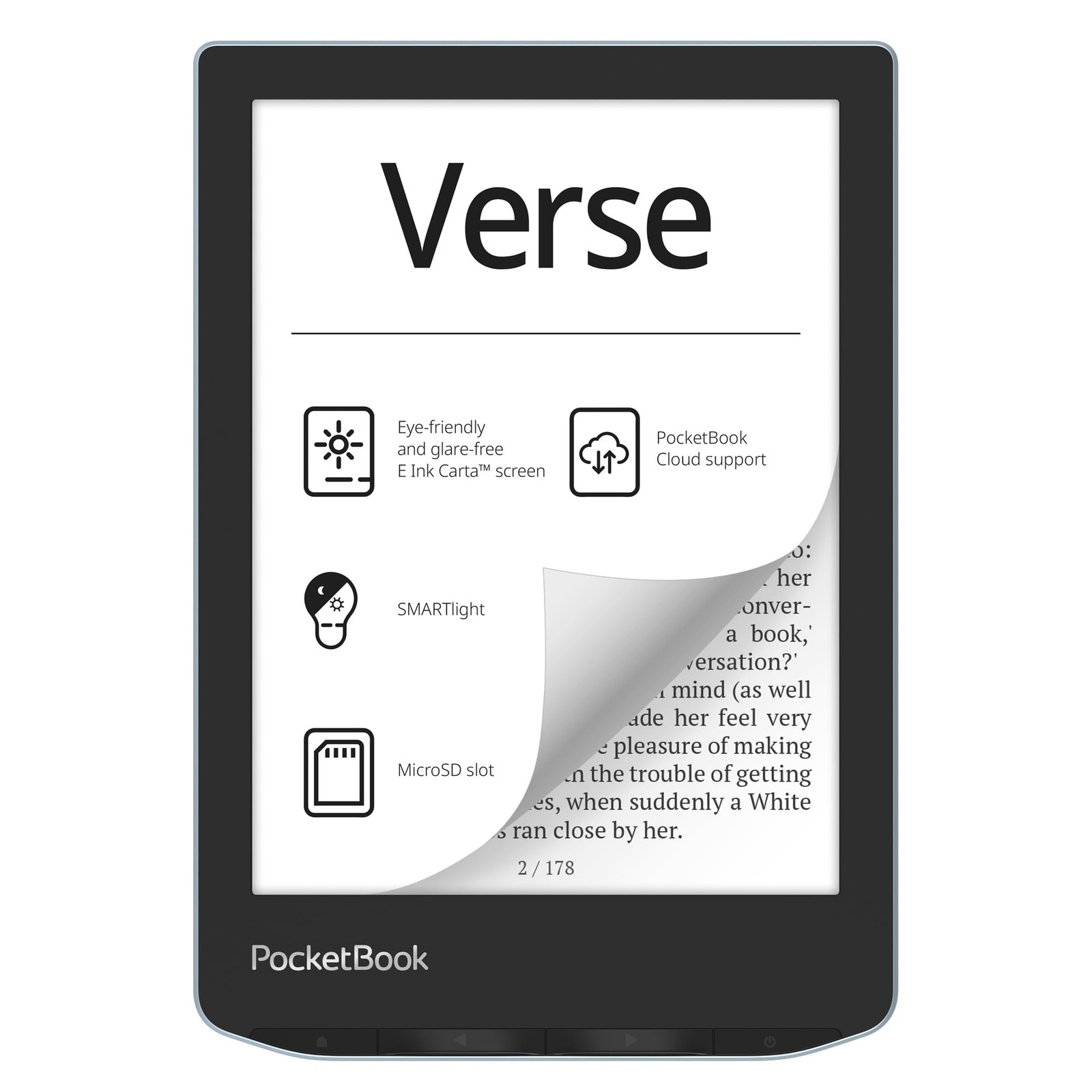 Verse E-Reader | Eye-Friendly 6'' E-Ink Carta™ HD Touchscreen | Adjustable SM...