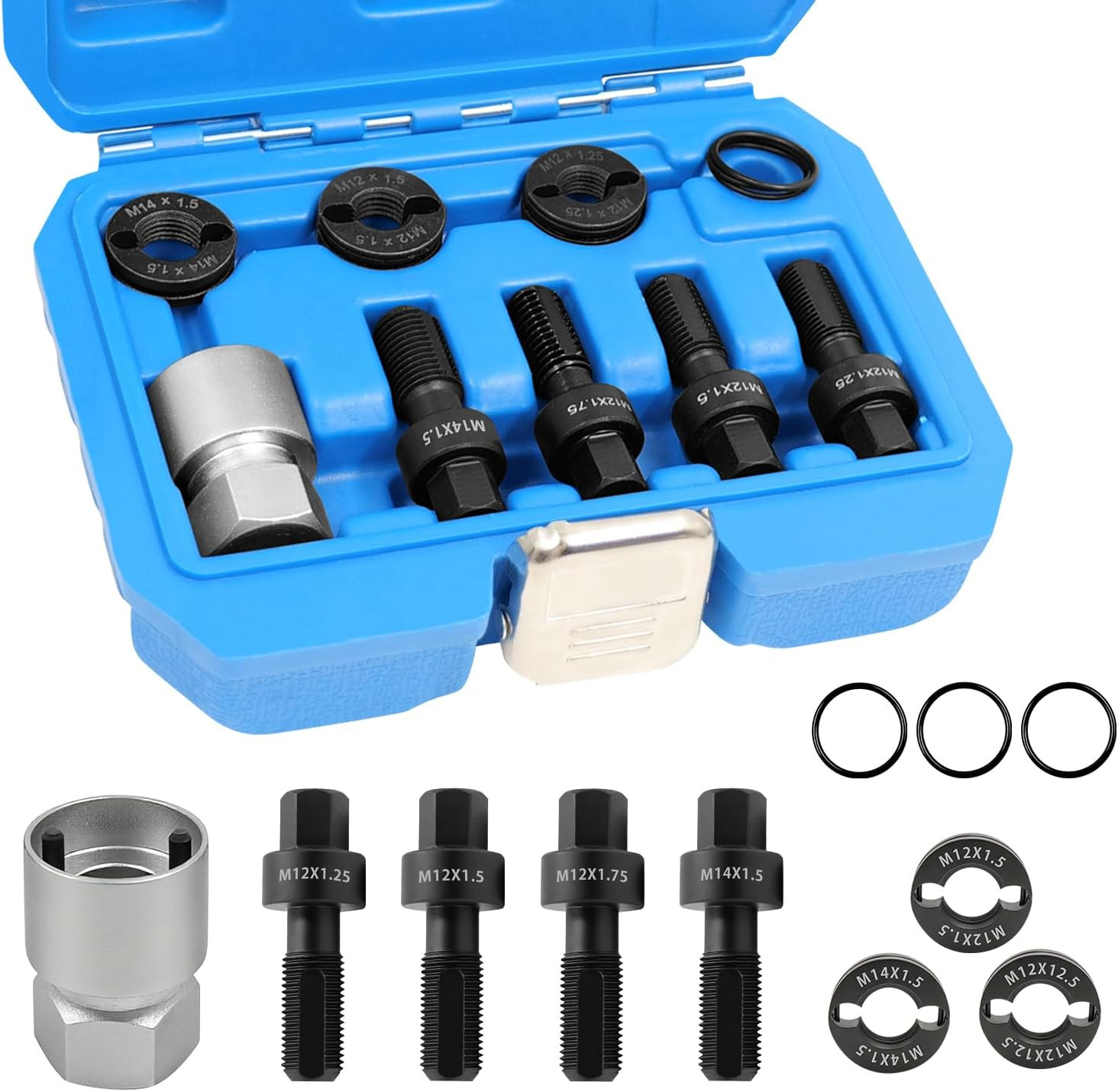 8PCS M12 & M14 Wheel Stud Thread Restorer Kit, Reverse Action | M12 X 1.25, M12