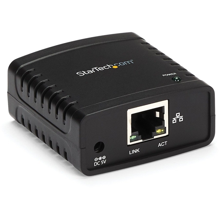 StarTech 10/100Mbps Ethernet to USB 2.0 Network LPR Print Server - USB Print