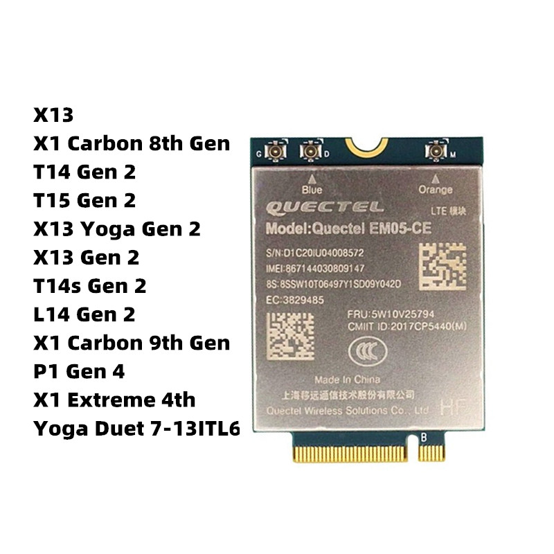 5W10V25794 Wireless WAN 4G LTE Cat4 WWAN Module For Thinkpad X1 Carbon 9th Gen