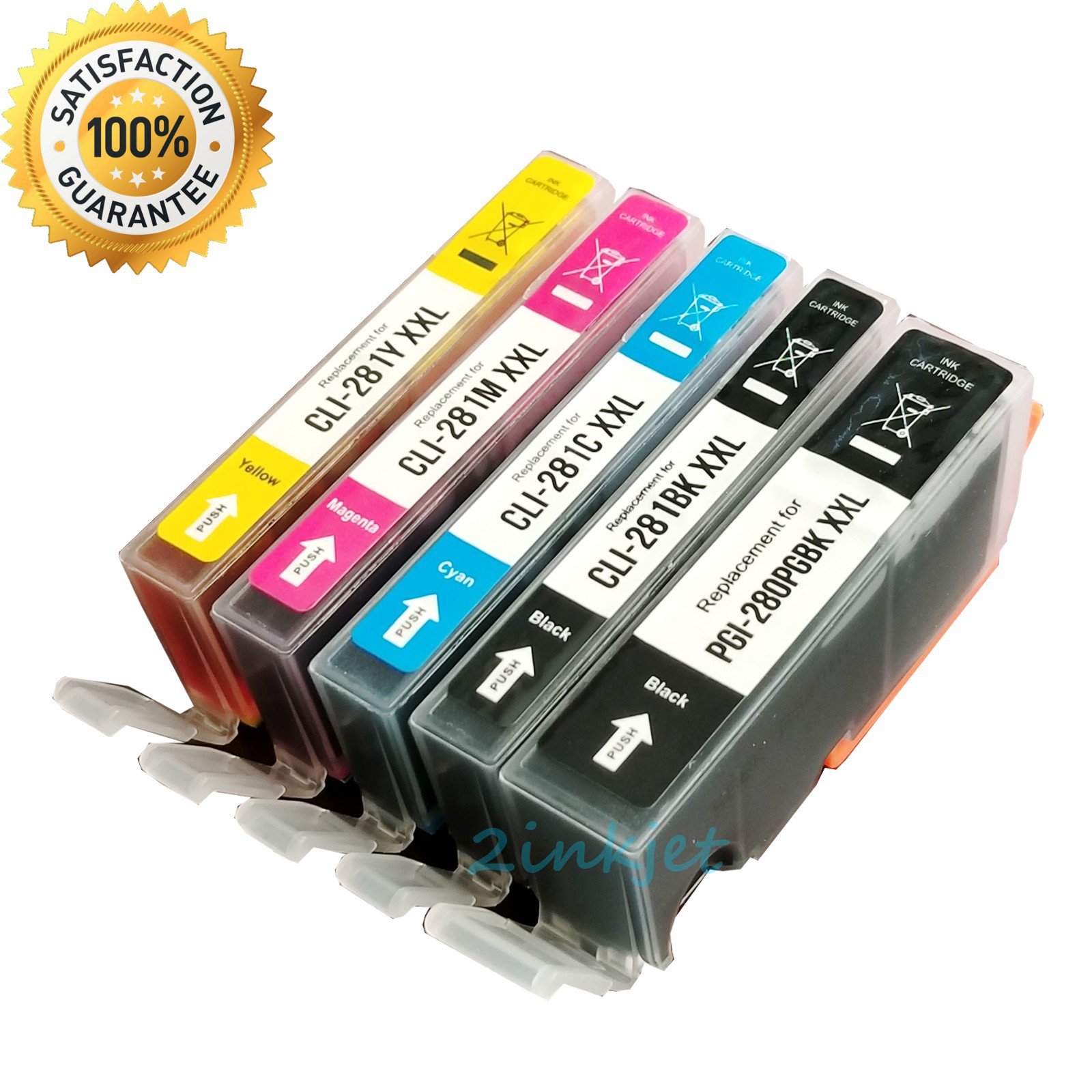 5PK PGI-280 XXL CLI-281 XXL Ink Cartridge for Canon PIXMA TR7520 TR8520 TS6120