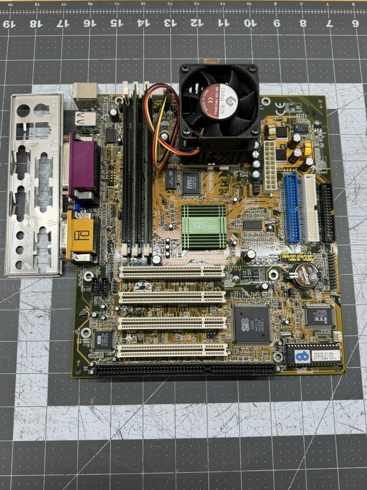 Chaintech 5SSV Socket 7 AT Motherboard SiS 530 w K6-2 500MHz & 192MB RAM WORKING