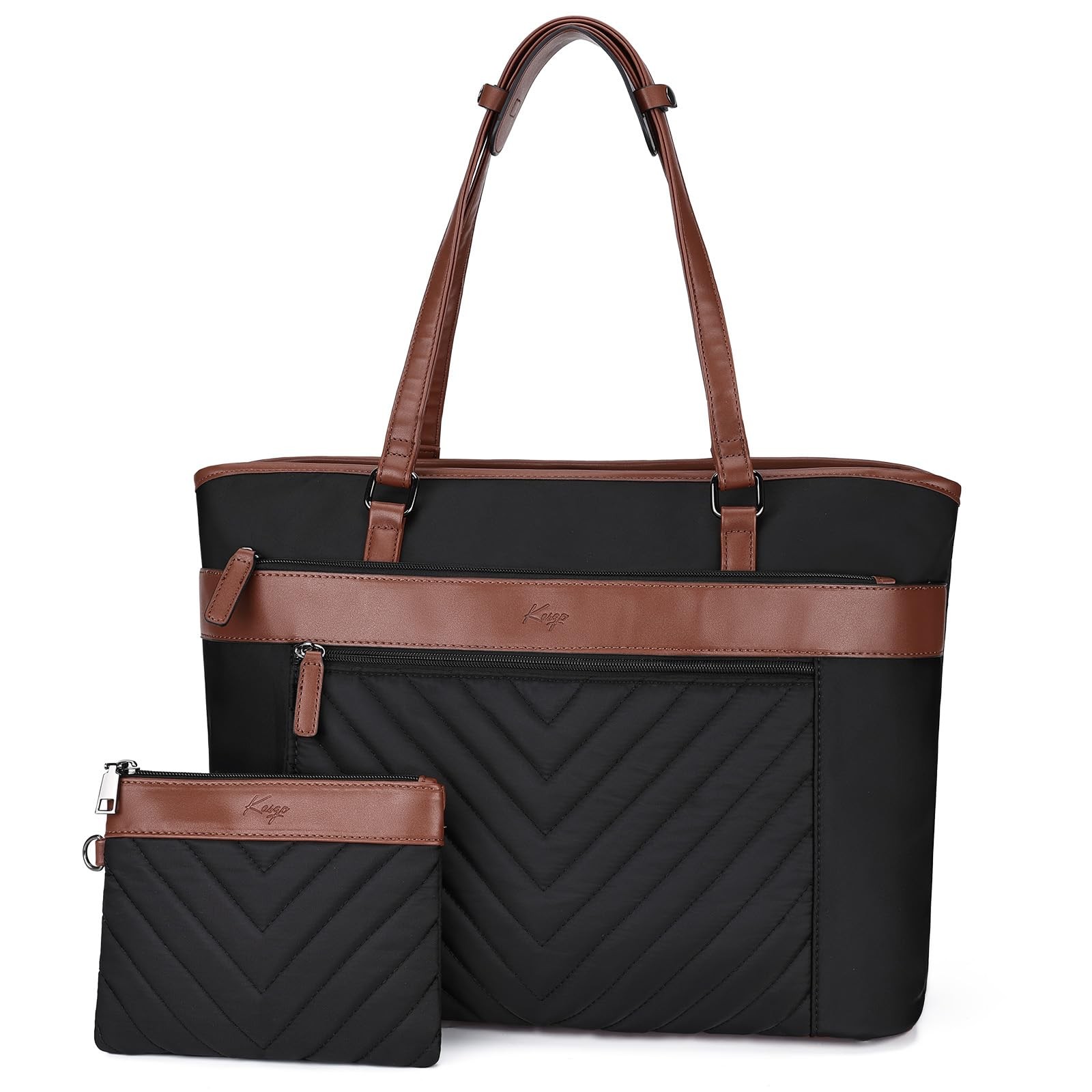 Laptop Tote Bag for Women,15.6 Inch Computer Work Bag Water-Resistant Leather...