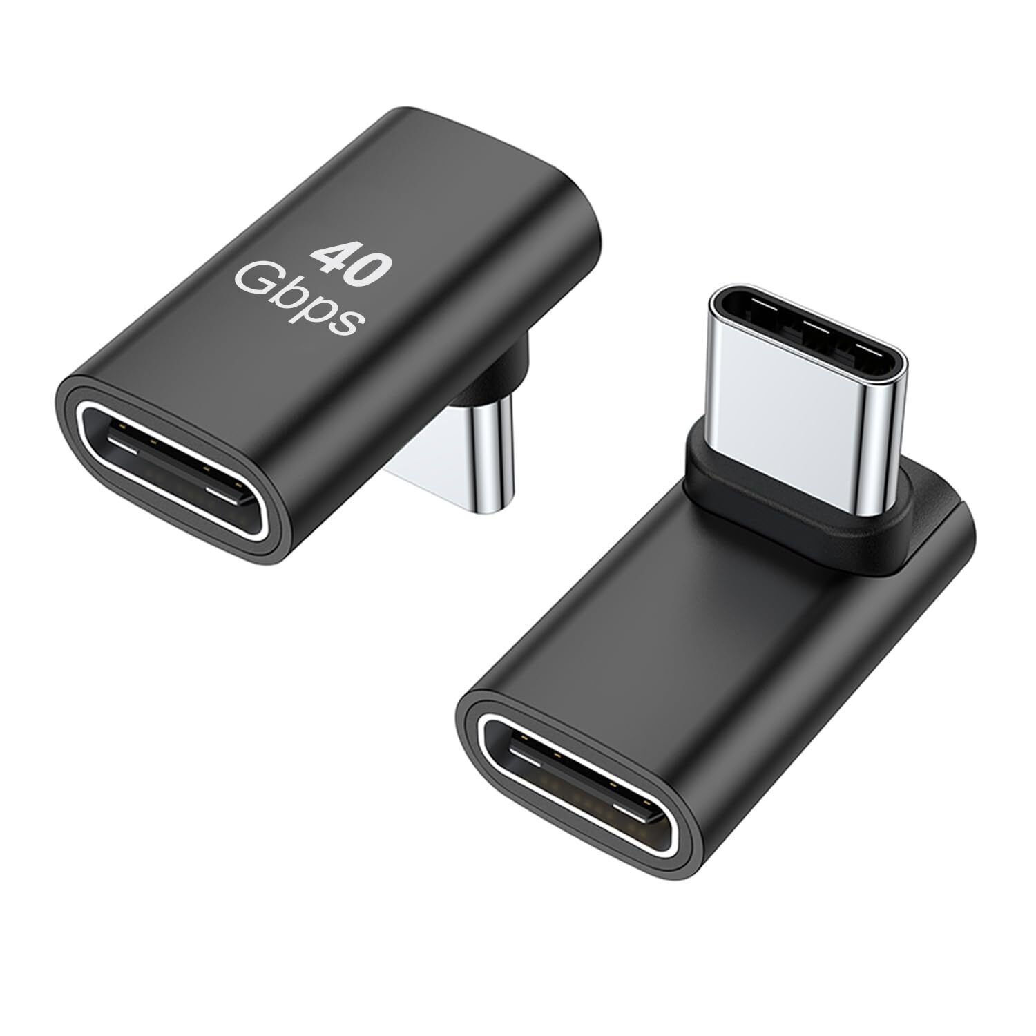 90 Degree USB-C Male to Female Adapter 2 Pack Right Angle 100W Type-C A...