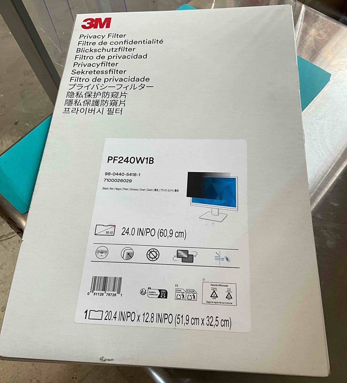  NEW 3M Privacy Filter for 24.0" Wide Monitor PF240W1B