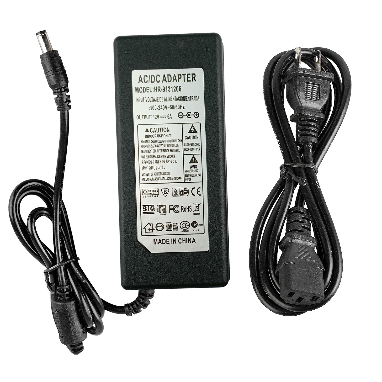 DC 12V 6A Power Supply Adapter for LM270WQ1 LCD Control Monitor Board Driver 72W
