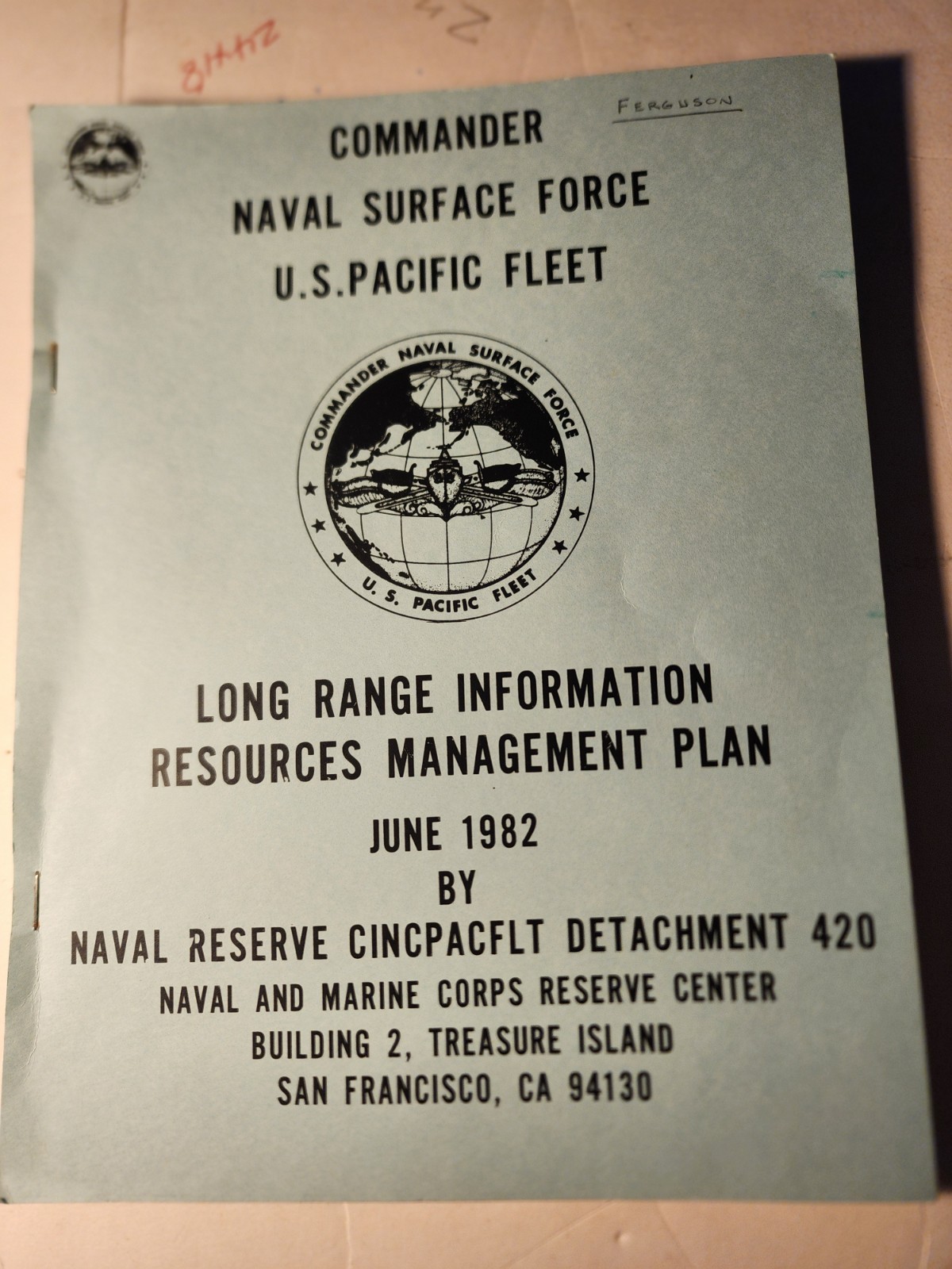 ​Vintage 1982 US Navy COMNAVSURFPAC Long Range ADP Computer IT Management...