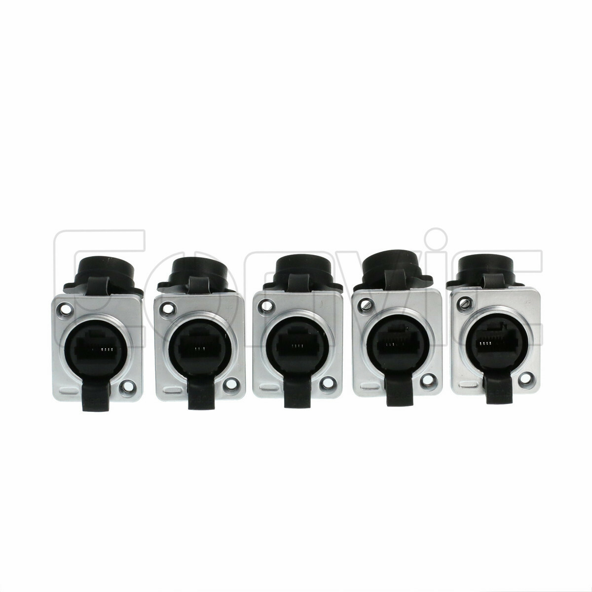 5pcs panel mount RJ45 Ethernet female socket connector CAT5e shielded waterproof