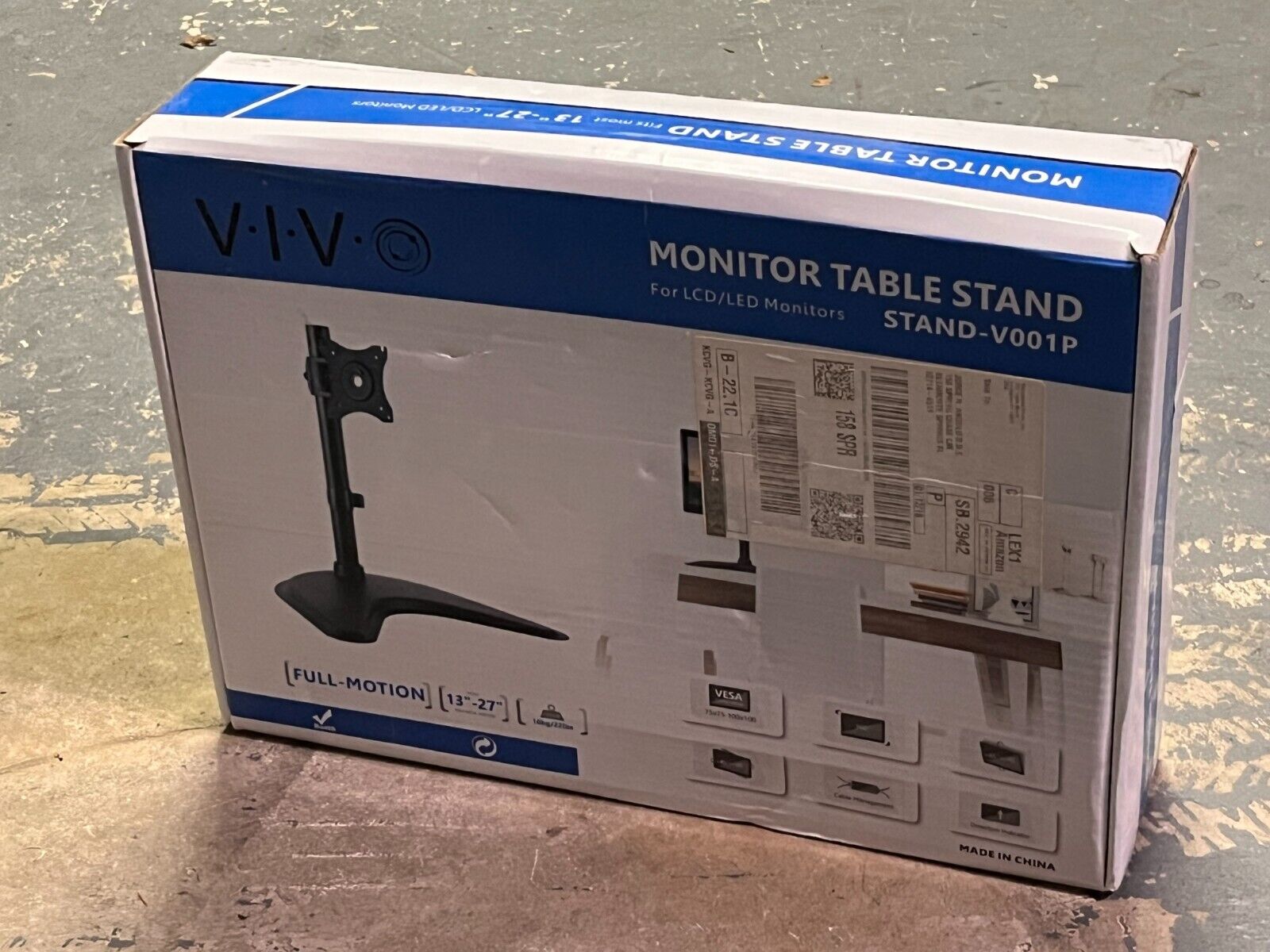 VIVO Black Single LCD Monitor Adjustable Desk Stand, Fits 1 Screen