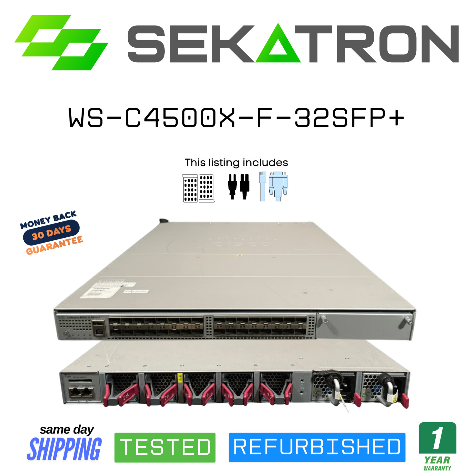 🔀 Cisco WS-C4500X-F-32SFP+ • 32× 10GbE SFP+ • Dual 750W PSUs • Tested ⚡FastShip