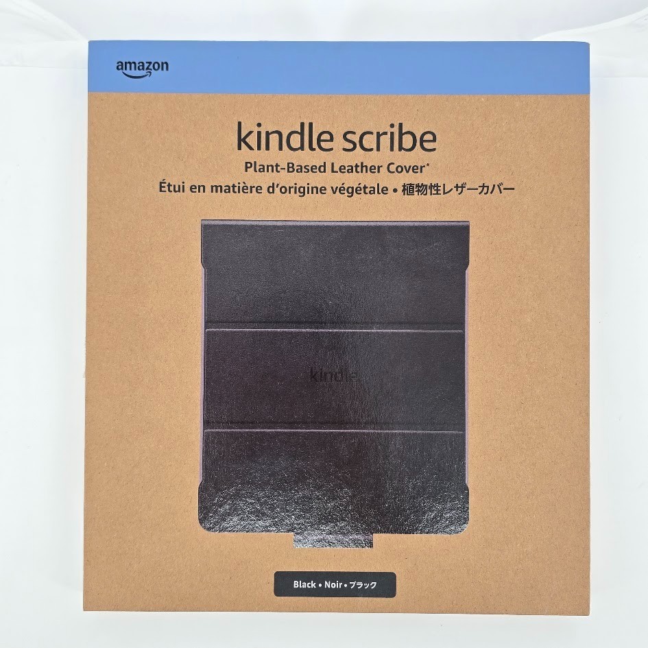 Amazon Kindle Scribe Plant-Based Leather Folio Cover Magnetic Attach Black
