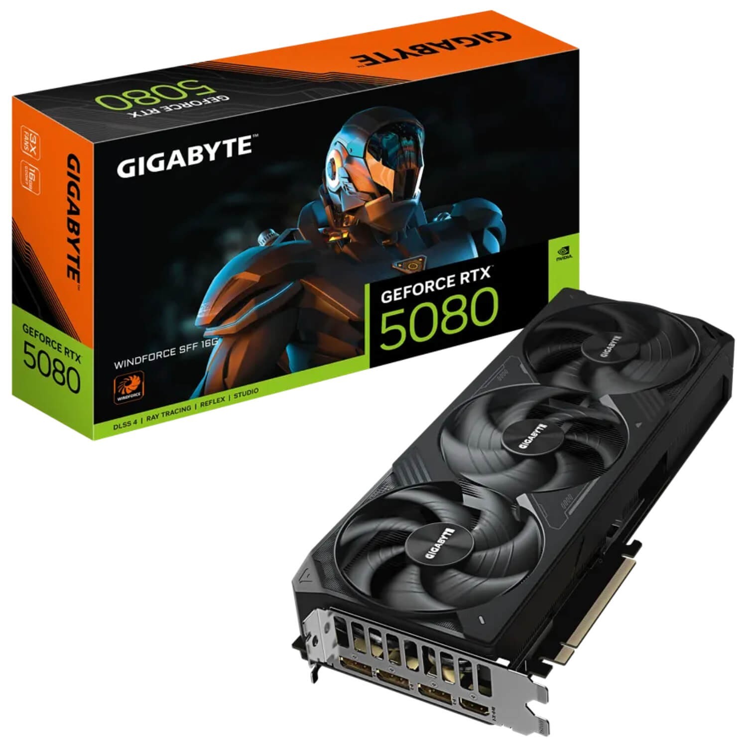 Gigabyte RTX 5080 GV-N5080WF3-16GD WINDFORCE SFF Graphics Card 16GB GDDR7 256bit