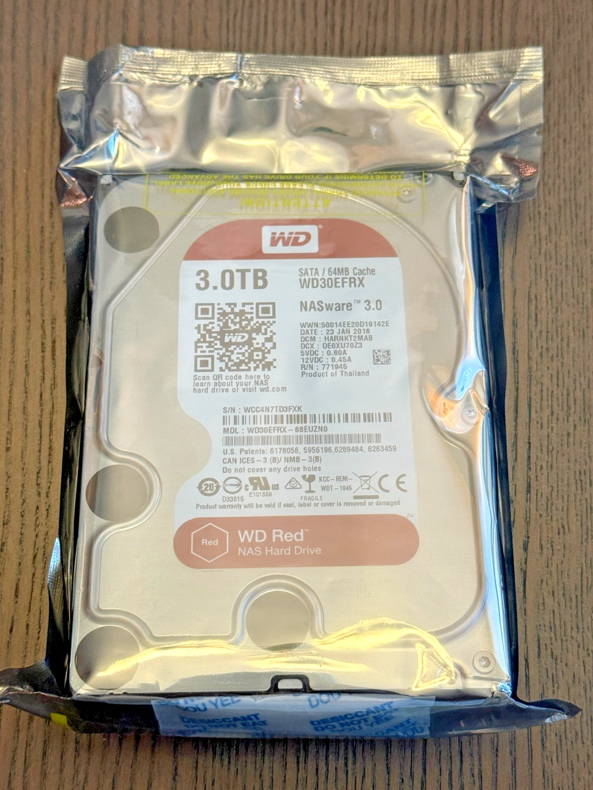 New Western Digital WD30EFRX Red 3TB NASware  3.5" SATA 64MB