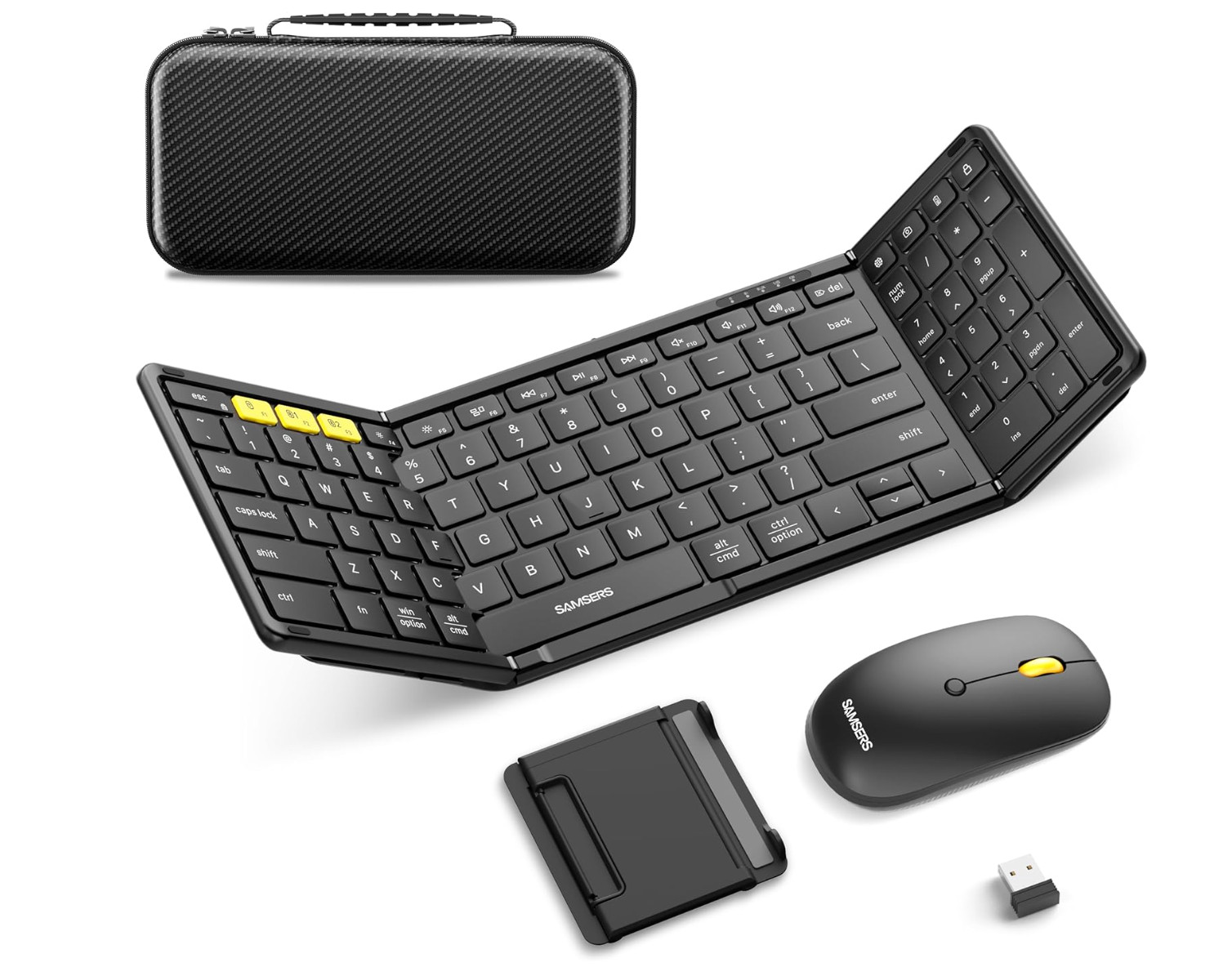 Samsers KM01 Foldable Bluetooth 5.0 Keyboard Mouse Multi-Device Case Open Box
