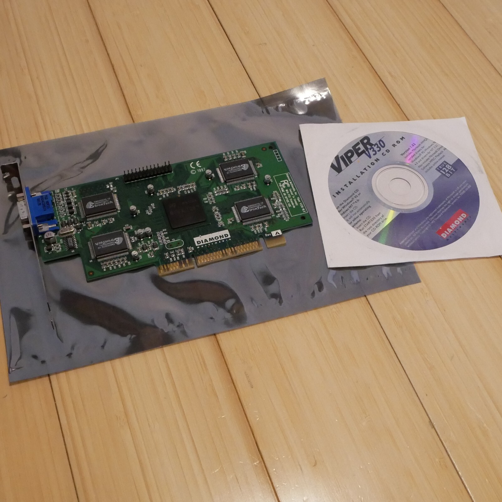 Diamond Viper V330 nVidia RIVA 128 4MB AGP NLX Video Card Driver CD - Tested 08