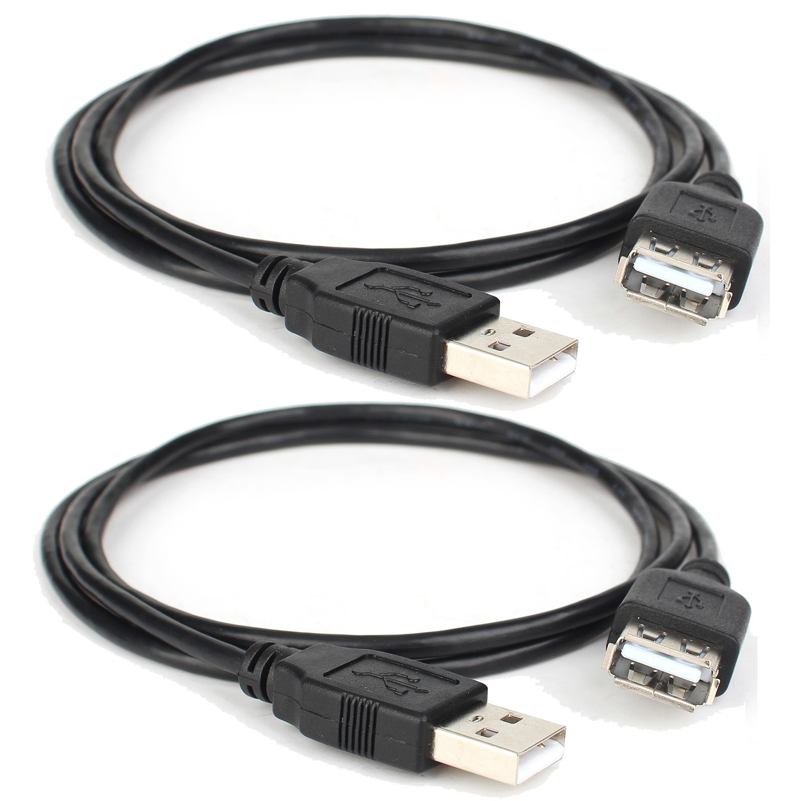 2x 3FT High Speed USB 2.0 A Male to A Female Extention Extender Cable For PC/MAC