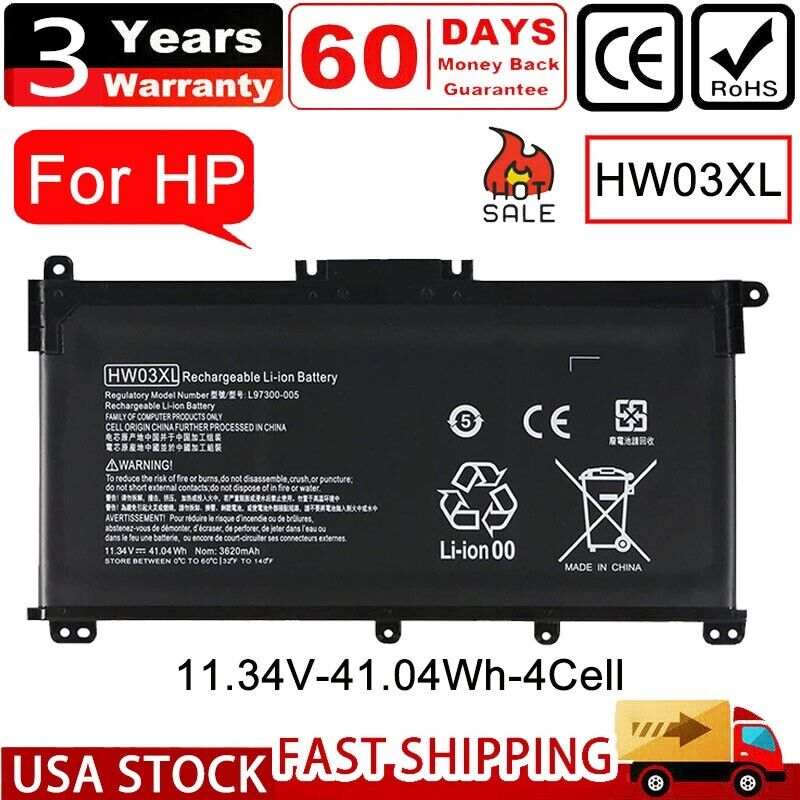 NEW HW03XL Battery For HP Pavilion 15-EG 15-EH 17-CN 17-CP L97300-005 L96887-1D1