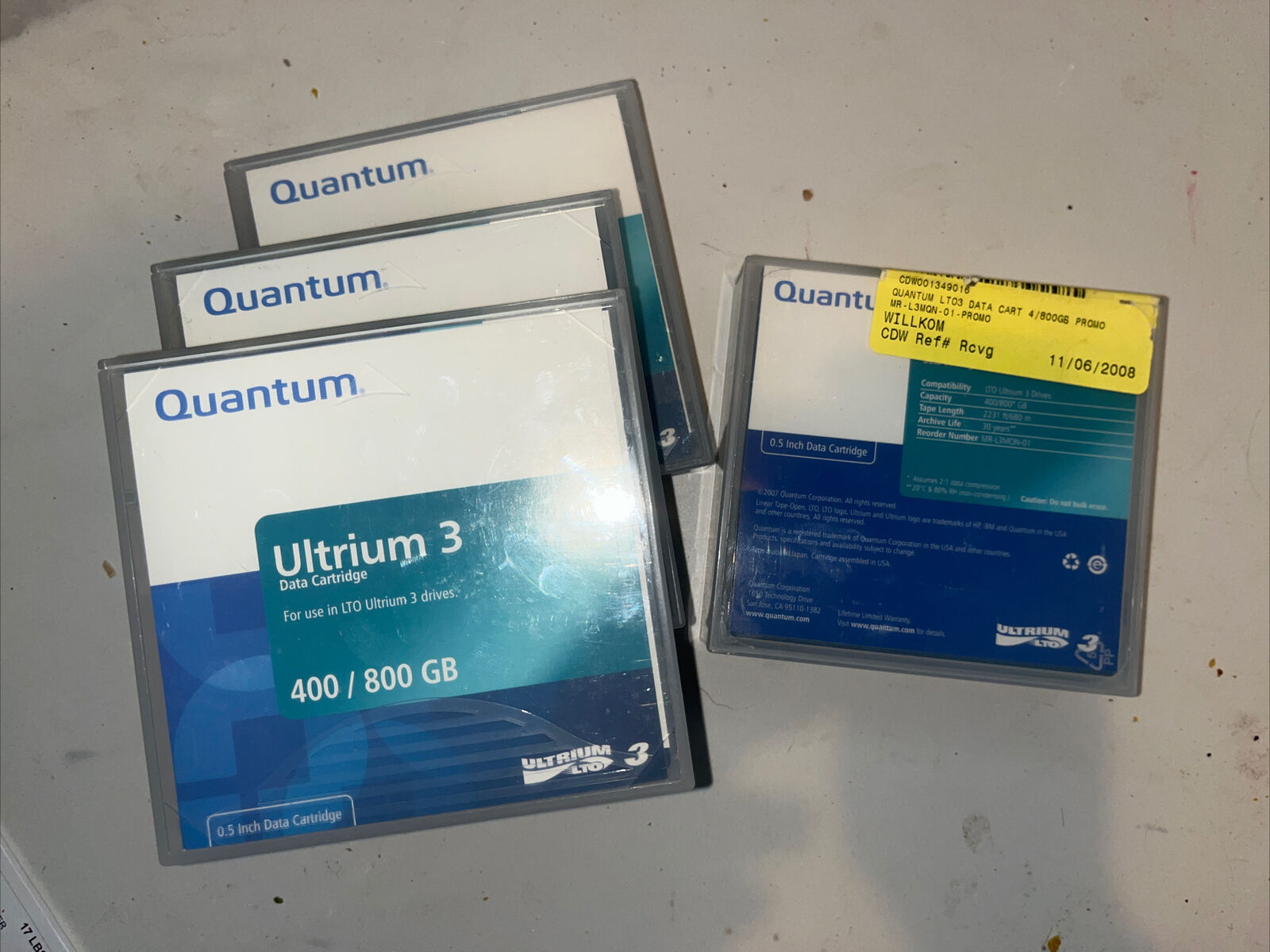 Lot Of 4 Quantum Ultrium 3 Data Cartridge 400/800GB LTO-3 Tape Drive Working QTY