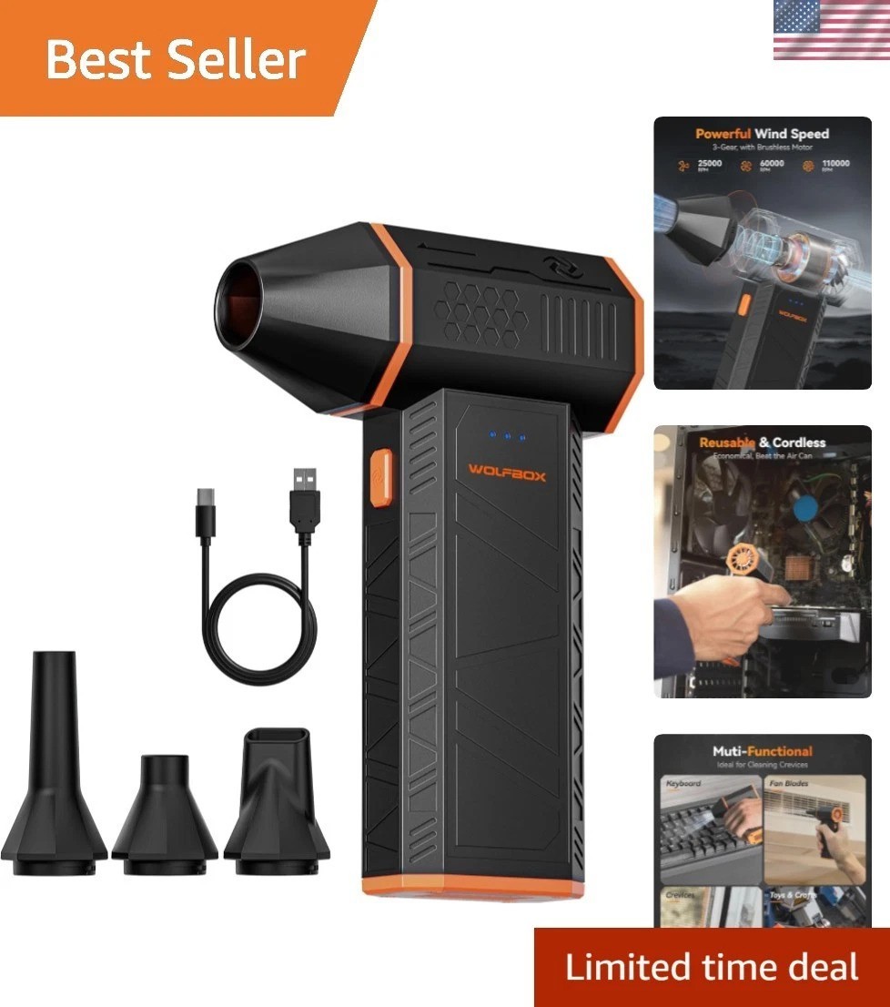 Efficient MegaFlow 50 Compressed Air Duster - Eco-Friendly, 240 Min Battery Life