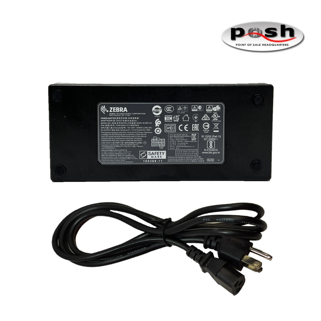 Zebra SAWA-58-90012A Power Adapter 12V, 9A - Line cord Included