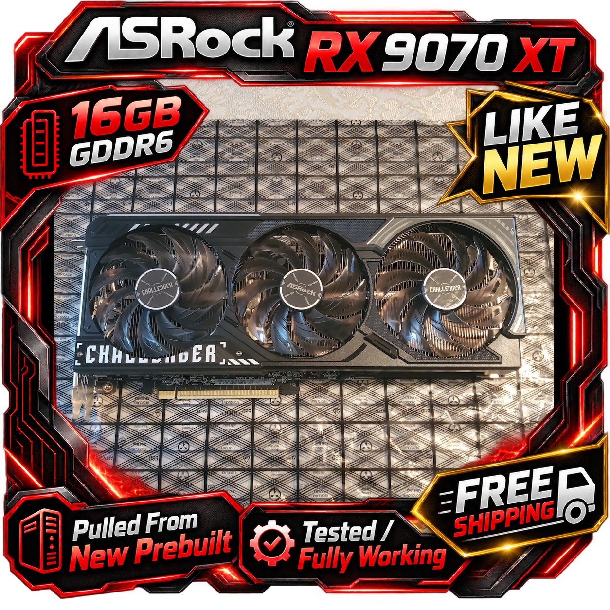 ASRock Radeon RX 9070 XT 16GB GDDR6 GPU - Pulled From New Prebuilt 🔥