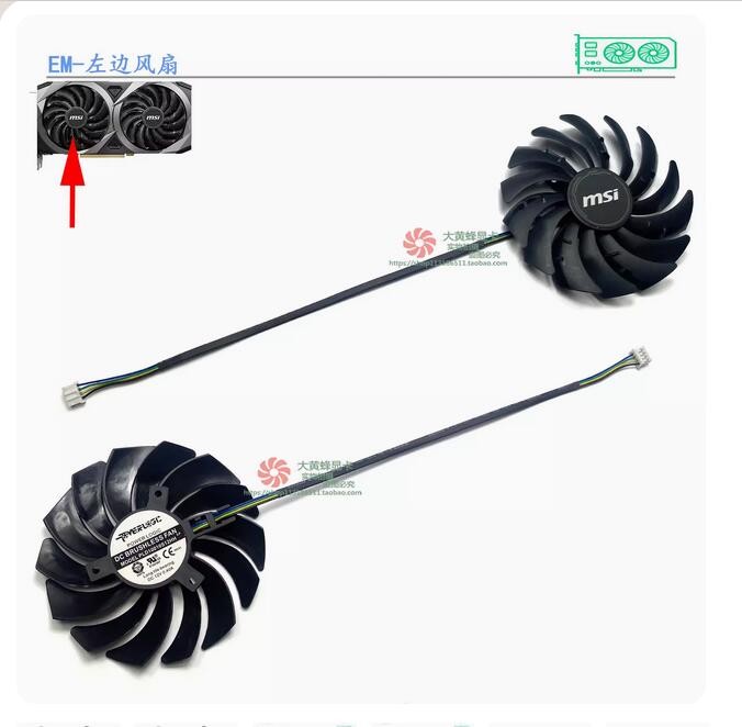 New Graphics Card Fan PLD10010B12HH For MSI RTX3060 3060ti 3070 VENTUS 2X