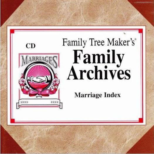 Family Tree Maker Selected US International Marriage Records: 1340-1980 PC CD