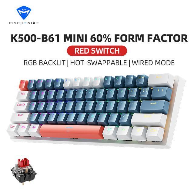K500-b61 Mini Mechanical Keyboard 60% Form Factor 61keys Gaming Keyboard