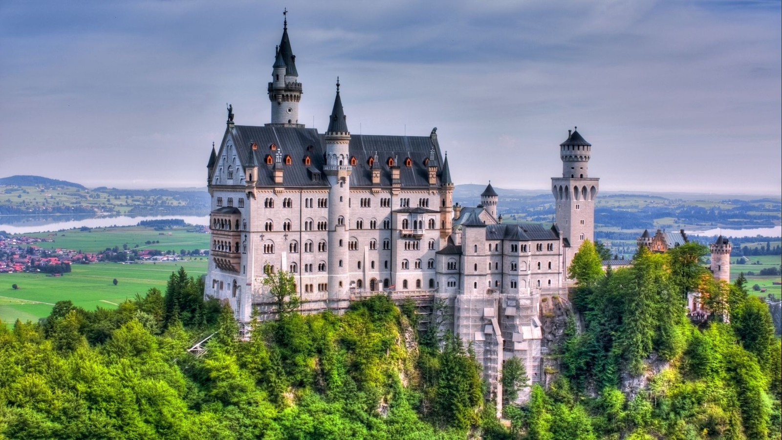 Landscape castle r trees neuschwanstein bavaria Custom Gaming Mat Desk