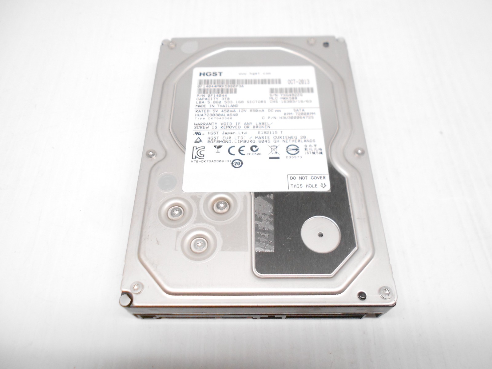 HGST 3TB 7.2K SATA 3.5" 6Gbs Hard Drive Desktop Server DVR NAS HUA723030ALA640