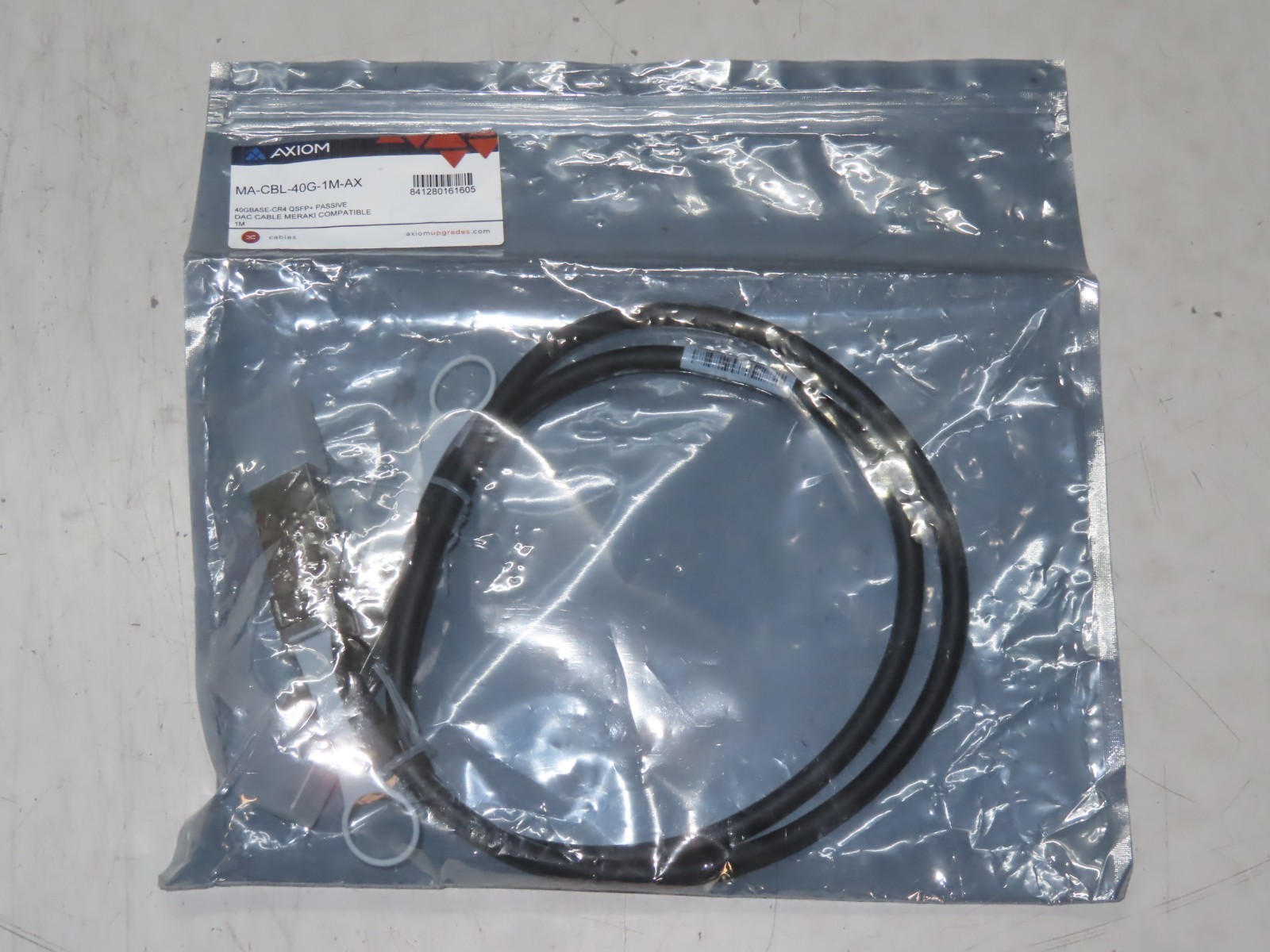 Axiom MA-CBL-40G-1M-AX 40GBASE-CR4 QSFP+ PASSIVE DAC CABLE MERAKI COMPATIBLE 1M