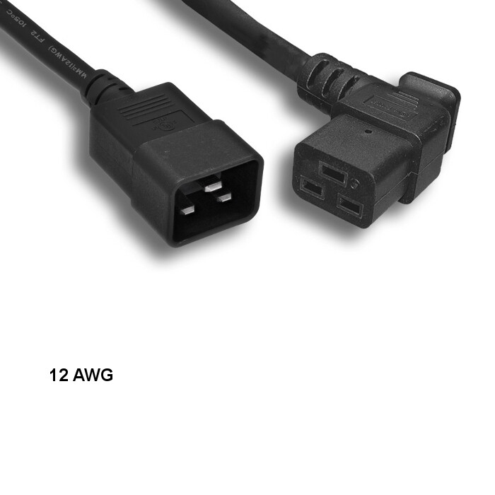 10x 3ft 12 AWG Power Cable Right Angled C19 to C20 20A/250V SJT Data Center