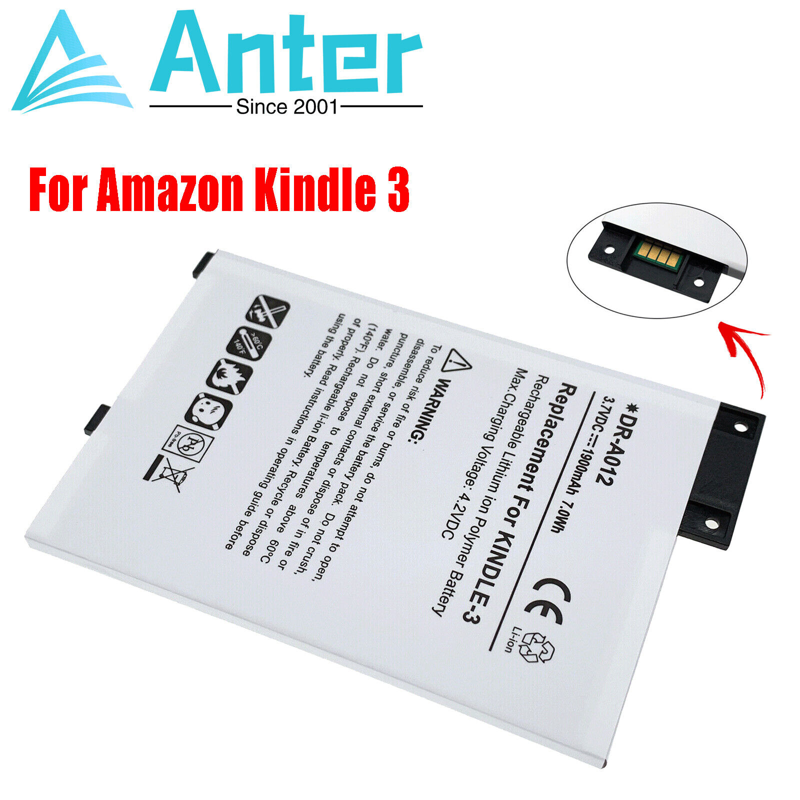 Battery for Amazon S11GTSF01A Kindle 3G GP-S10-346392-0100 170-1032-00 Kindle 3
