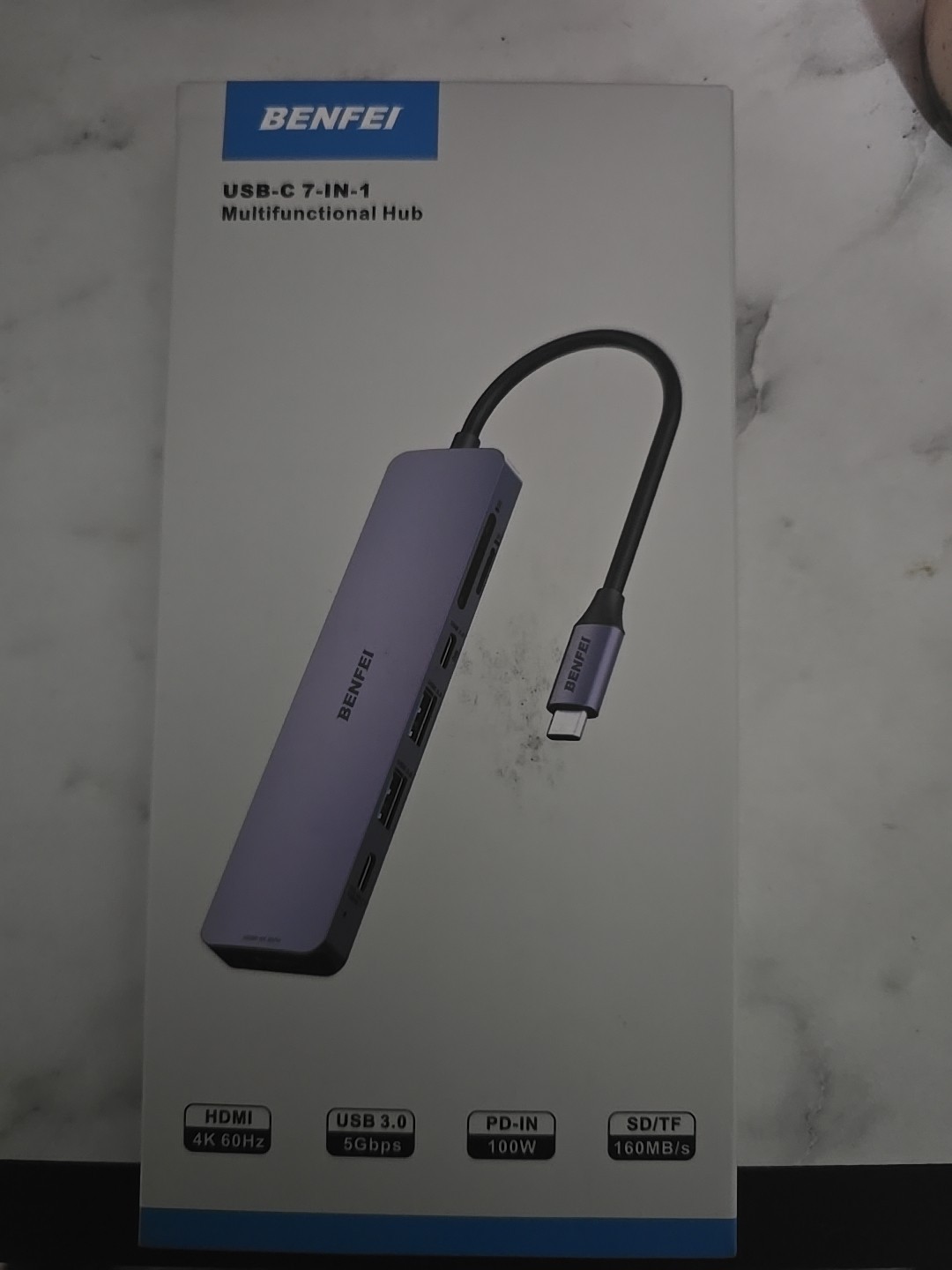 BENFEI USB C HUB 7in1, C Multiport Adapter with USB-C to HDMI, Gray 
