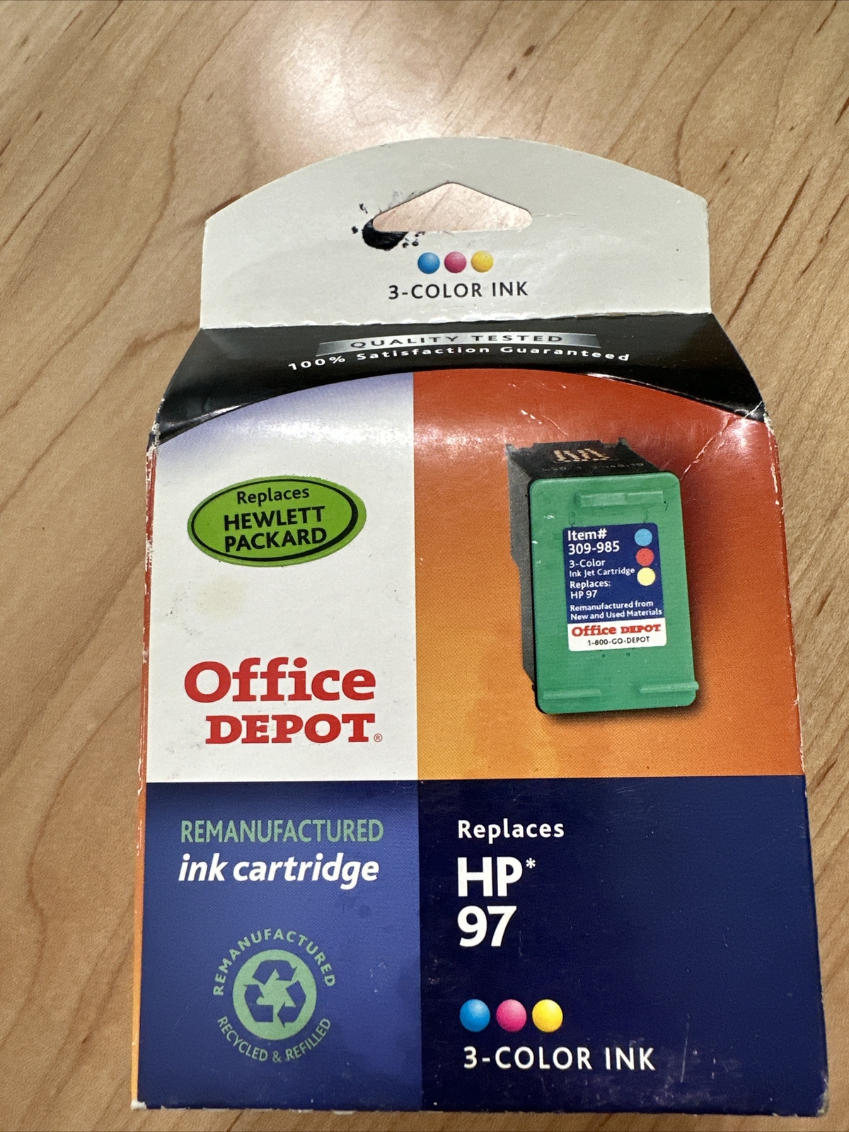 Genuine Office Depot HP 97 Tri-Color 309-985 Ink Cartridge New Sealed EXPIRED