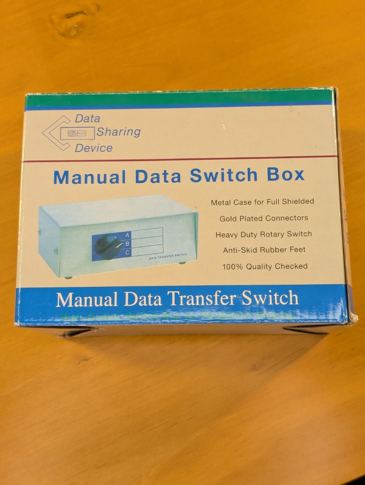 Data Switch Box, Green Metal Rotary Manual A,B,I/0 Telephone Type