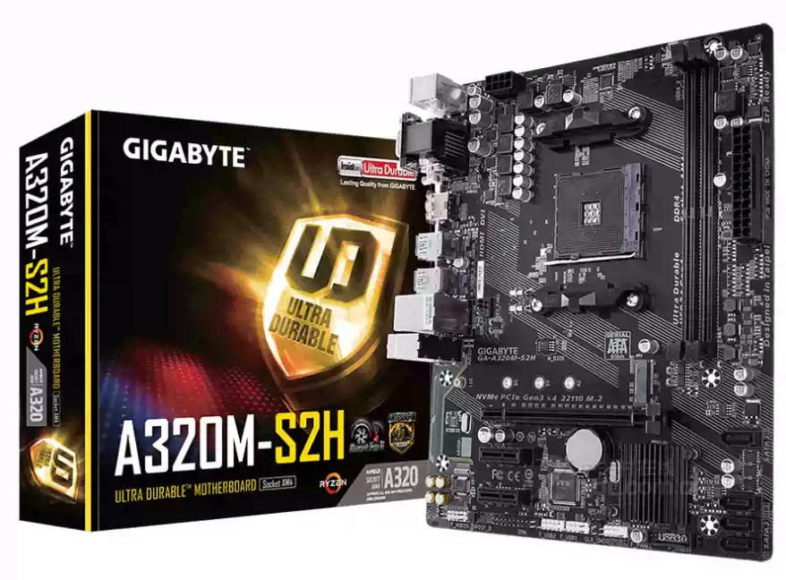 Gigabyte GA-A320M-S2H AM4 mATX Motherboard for Ryzen 5000 3000 CPU M.2