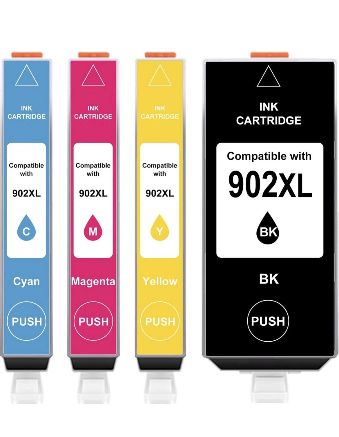 Hirmod Compatible Ink Cartridge 902XL for HP Black Cyan Magenta Yellow 4-Pack