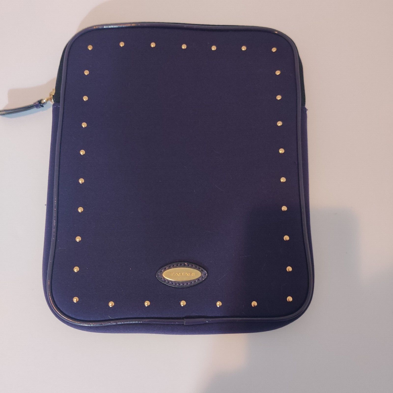 Tablet Carrying Case Bag Vertical Tahari Designer W Bling Gold Studs 8"x10"x1"