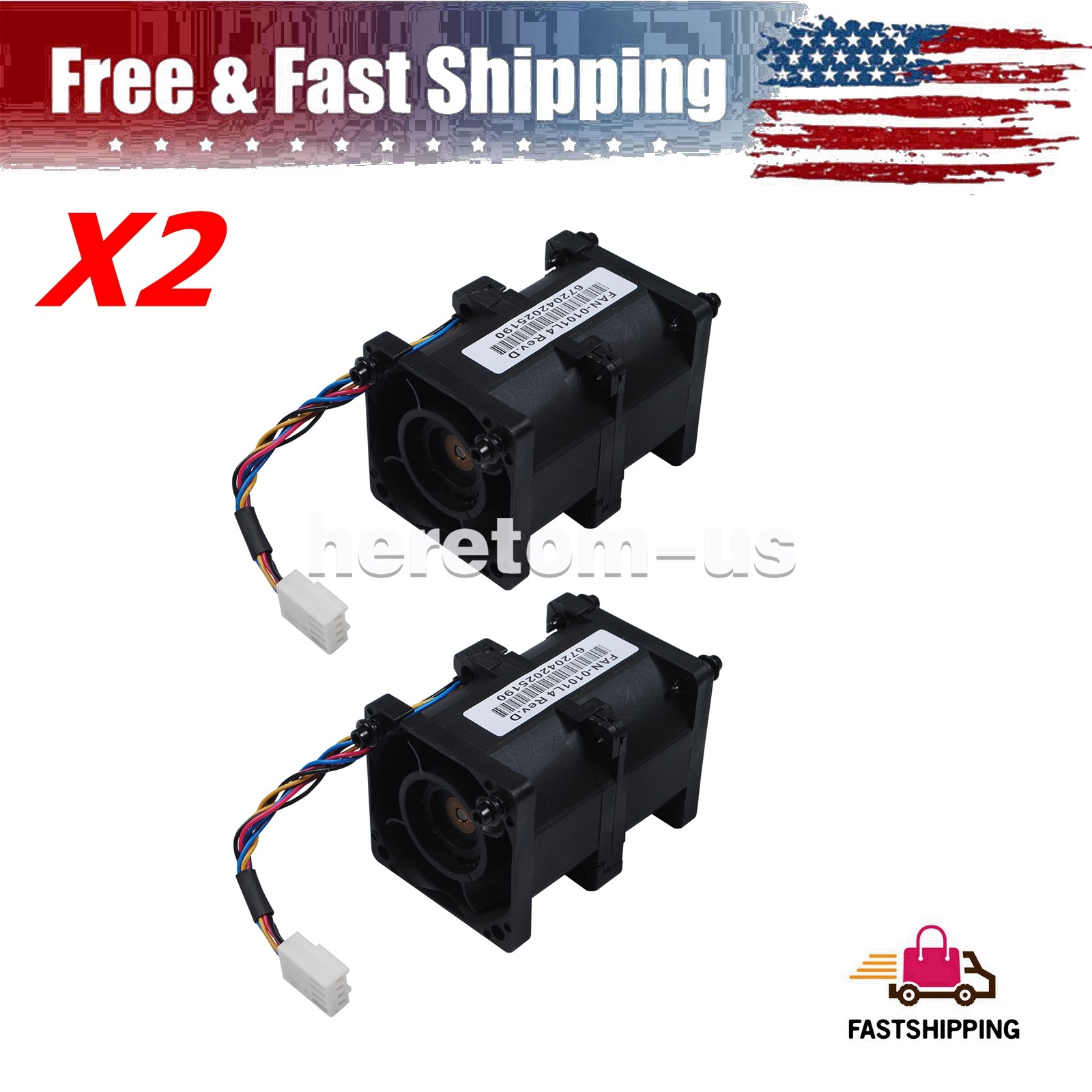 2PCS 12V 1A FAN-0101L4 40mm For Supermicro Server Counter-Rotating Cooling Fan