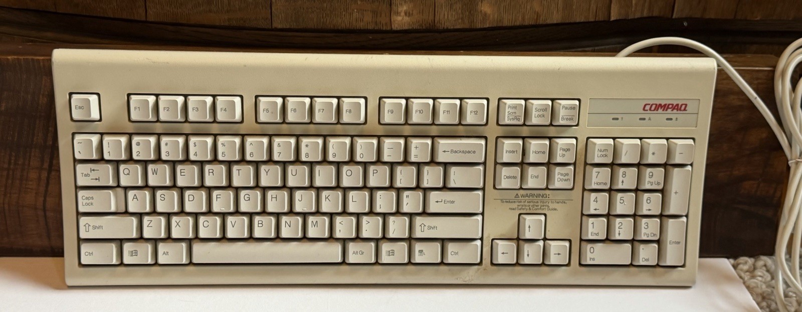 Vintage Compaq KB-3923 PS/2 Keyboard US Government Surplus Retro Cord PC 10 Key